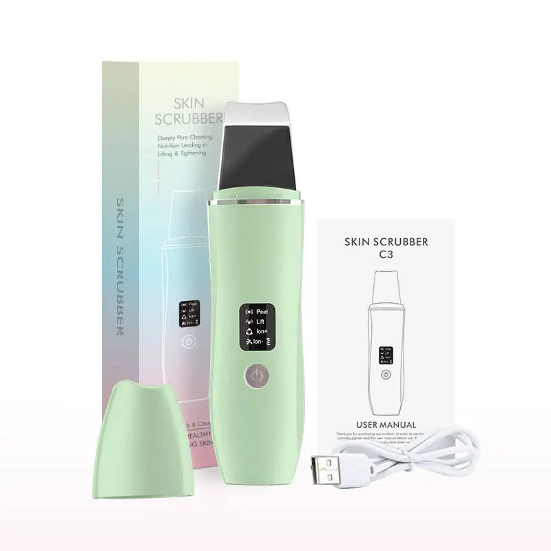 جهاز تنظيف البشرة بالموجات فوق الصوتية – 4 أوضاع لتنقية المسام | Ultrasonic Skin Scrubber – Deep Pore Cleaner (4 Modes)