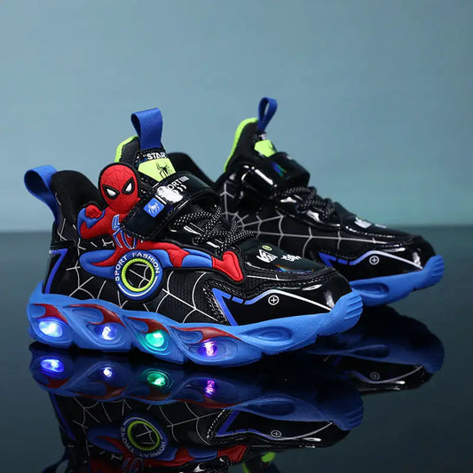 👟 Disney Boys LED Sneakers – Cartoon Light-Up Sports Shoes for Kids | حذاء أطفال ديزني رياضي بإضاءة – تصميم كرتوني ضد الانزلاق مع أضواء LED