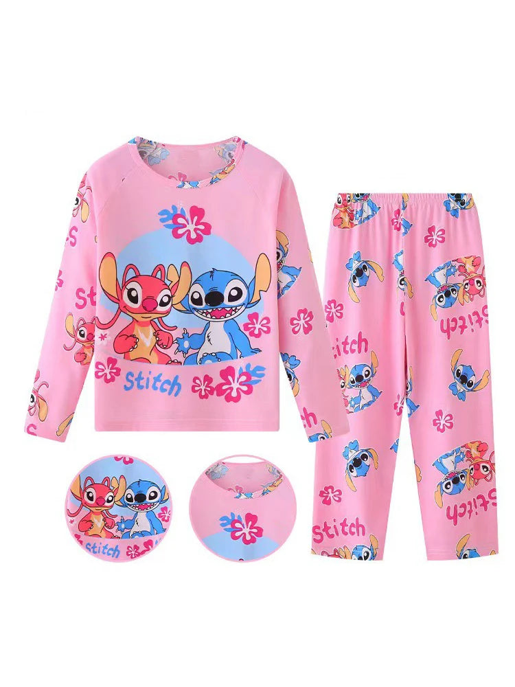 🧸 Kids Stitch Pajama Set – 2-Piece Cute Sleepwear for Boys & Girls | بيجاما أطفال قطعتين برسمة Stitch – مريحة ولطيفة للبنات والأولاد