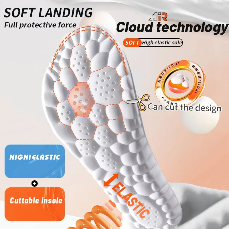 🦶 4D Shock Absorption Breathable Sport Insoles – Comfort Cushions for Men & Women | نعل رياضي داخلي بتقنية 4D – امتصاص صدمات وراحة للقدم – للرجال والنساء