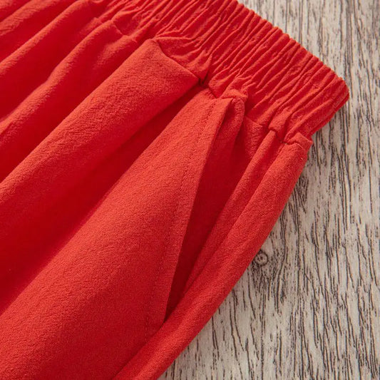 🌞 Women’s Cotton-Linen Harem Pants 👖 – Summer Loose Casual 9/10 Length Trousers with Elastic Waist | بنطال نسائي حريم صيفي واسع – قطن وكتان بخصر مطاطي وقصة 9/10 مريحة وأنيقة