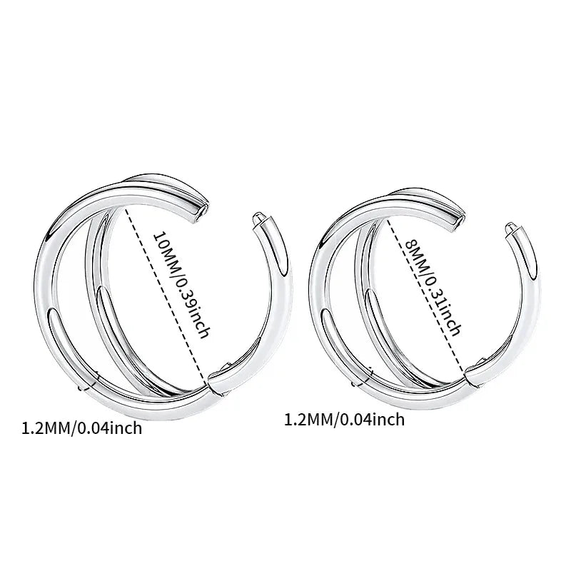 16G Double Hoop Nose & Cartilage Ring – Open Stacked Septum Piercing for Women & Men | حلق مزدوج للأنف والغضروف بقياس 16G – تصميم مفتوح وعصري مناسب للنساء والرجال