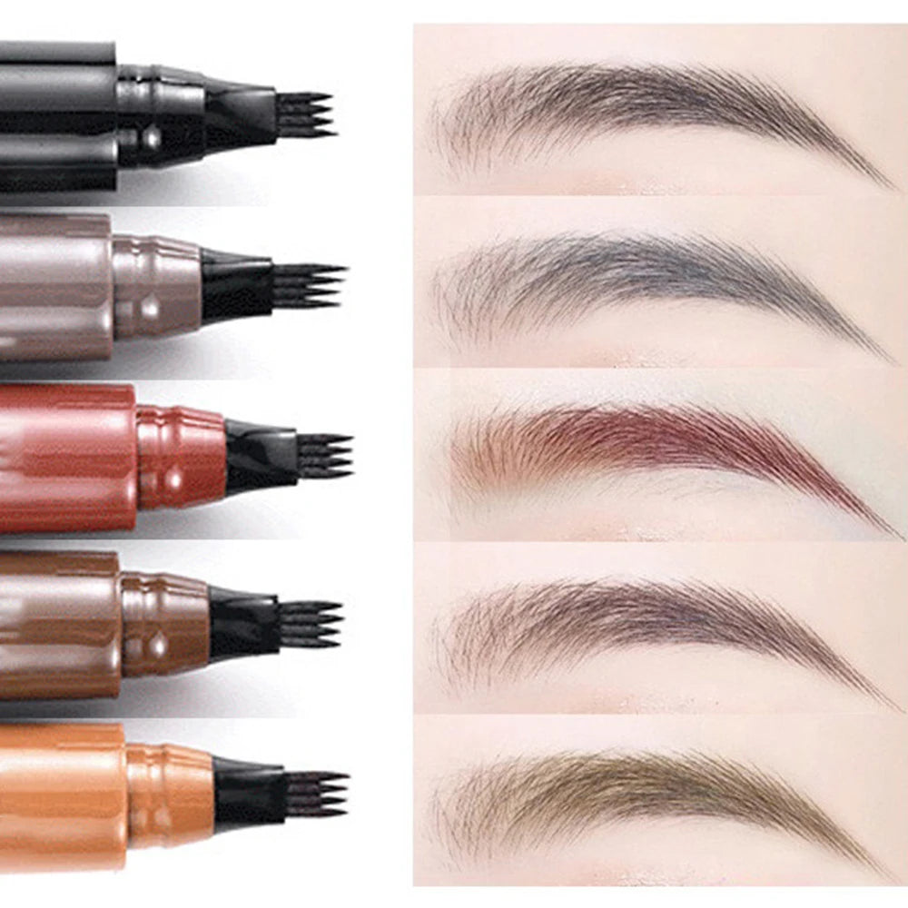 4-Pronged Waterproof Eyebrow Pencil – Long-Lasting, Smudge-Proof, Natural Brow Definition | قلم حواجب بأربعة رؤوس – ضد الماء والتلطخ، يدوم طويلًا لتحديد طبيعي للحواجب