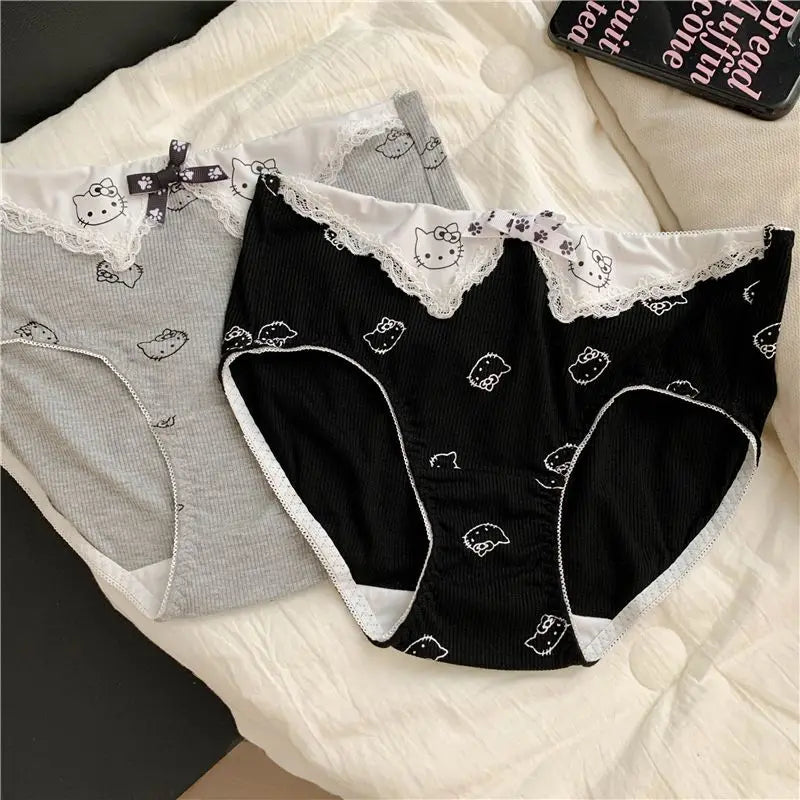 ✨ Kawaii Hello Kitty Triangular Cotton Underwear – Soft, Breathable & Cute Gift for Girls 🔷 سروال نسائي مثلث من قطن ناعم – بتصميم هالو كيتي الكرتوني اللطيف، مثالي كهدية للبنات