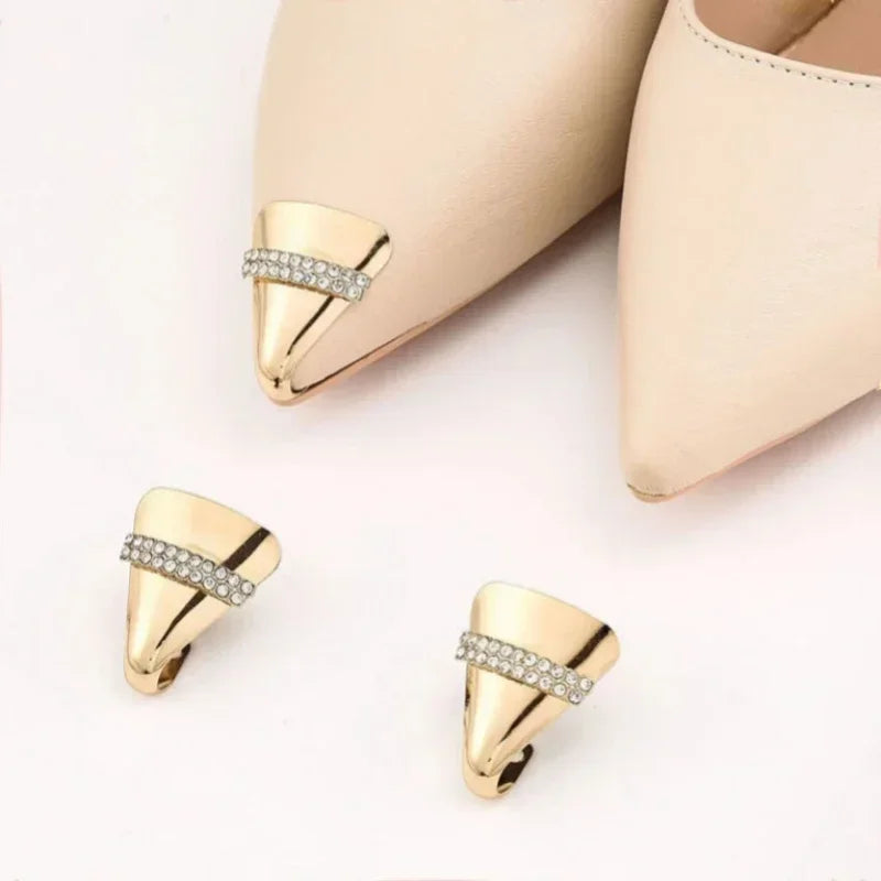 Women’s High Heel & Flat Shoe Metal Toe Cap – Leather Tip Protector Accessory Against Kicks & Wear | غطاء معدني لحماية مقدمة الحذاء النسائي – واقٍ للجلد ضد الخدوش والاحتكاك للكعب العالي والأحذية المسطحة