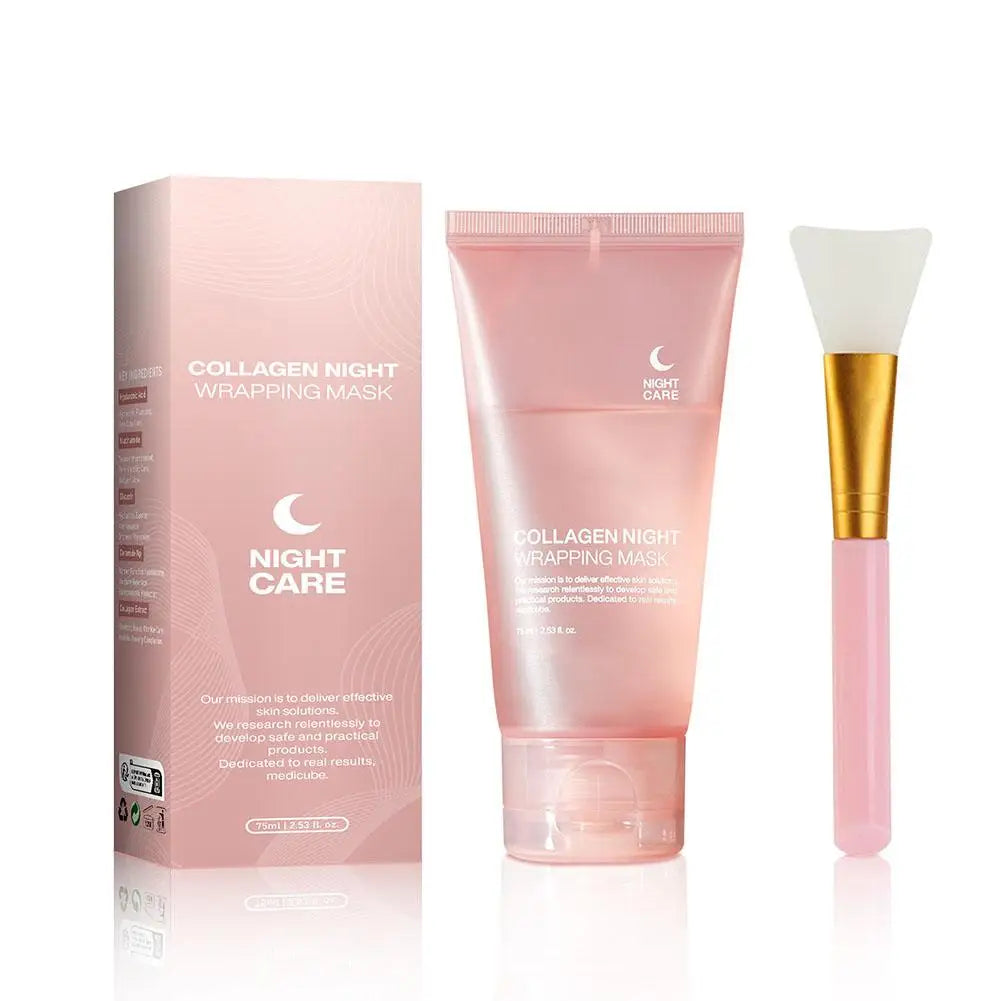 ✨ Hydrolyzed Collagen Overnight Facial Mask – Peel-Off Hydrating & Firming Care 🔷 ماسك ليلي للوجه بالكولاجين المتحلل – مرطب ومشد للبشرة مع تأثير تقشير لطيف