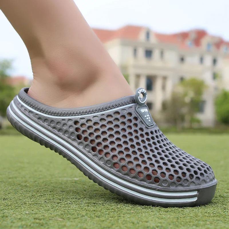 YRZL Men’s Lightweight Summer Clogs – EVA Breathable Slip-On Sandals for Beach, Garden & Home | صنادل صيفية رجالية خفيفة من YRZL – مخرمة وخفيفة للبحر والحديقة والمنزل