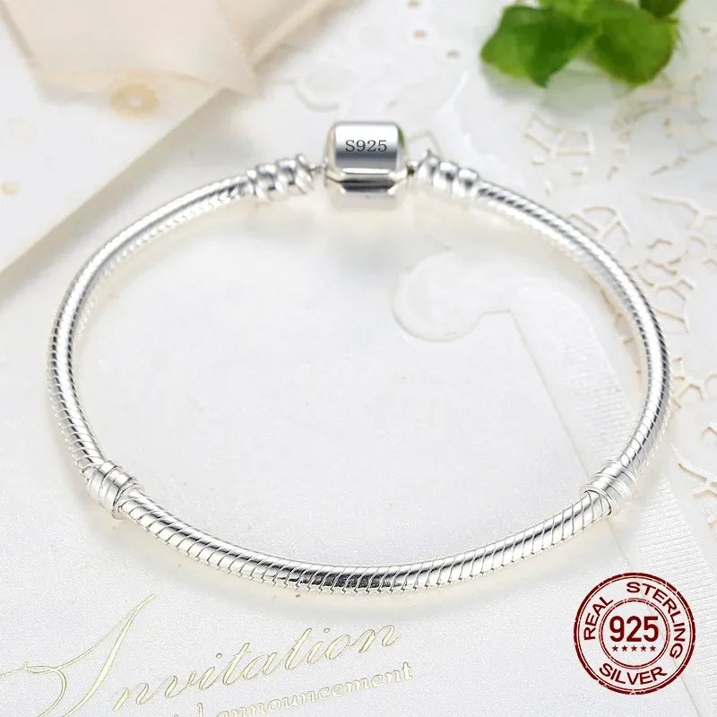 ✨ Luxury Handmade 925 Sterling Silver Snake Bone Bracelet – Elegant Charm for Women 🔷 سوار فاخر مصنوع يدويًا من فضة 925 – تصميم أنيق ناعم على شكل عظم الأفعى للنساء
