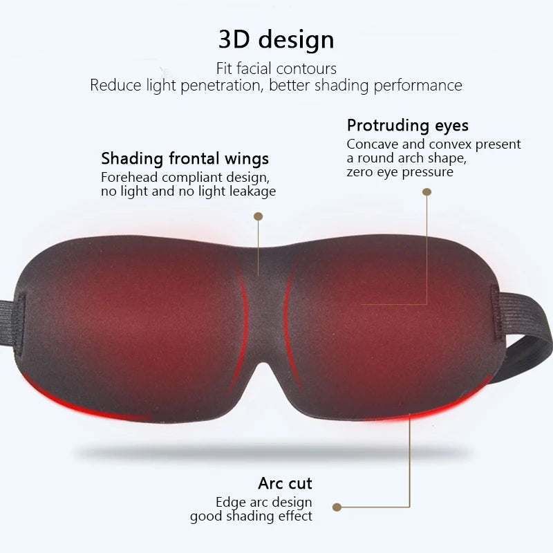3D Contoured Sleep Eye Mask – Light-Blocking Molded Night Blindfold for Men & Women | قناع نوم مريح 3D بغطاء محدب – لحجب الضوء بالكامل للرجال والنساء