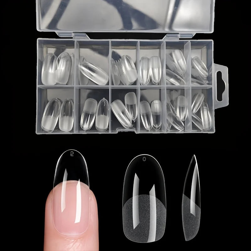 120-Piece Full Cover Press-On Nail Tips – Stiletto, Almond, Square & Coffin Shapes | طقم 120 طرف أظافر صناعية جاهزة – أشكال ستيلتو، لوزي، سكوير وكوفن للتجميل المنزلي