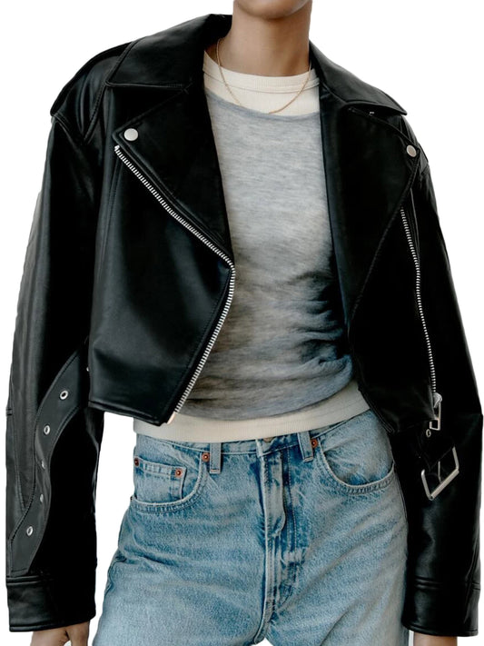 🖤 Fitaylor Women’s Faux Leather Jacket 🧥 – Casual Short PU Biker Coat with Zipper & Lapel | جاكيت جلد صناعي نسائي قصير – تصميم كاجوال بسحّاب وياقة كلاسيكية بأسلوب موتوسيكل
