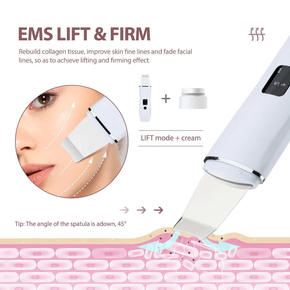 جهاز تنظيف البشرة بالموجات فوق الصوتية – 4 أوضاع لتنقية المسام | Ultrasonic Skin Scrubber – Deep Pore Cleaner (4 Modes)