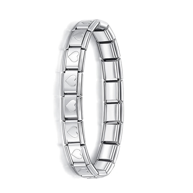 ✨ Hapiship Italian Elastic Charm Bracelet – 9mm Stainless Steel Fashion Bangle 🔷 سوار تشارم مرن إيطالي للنساء من هابي شيب – عرض 9 ملم ستانلس ستيل أنيق