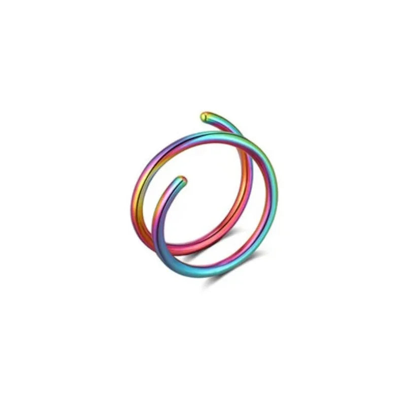 1pc Double Layers Stainless Steel Nose Ring Studs for Women, 20G Hoops Twist Cartilage Tragus Septum Piercings Body Jewelry