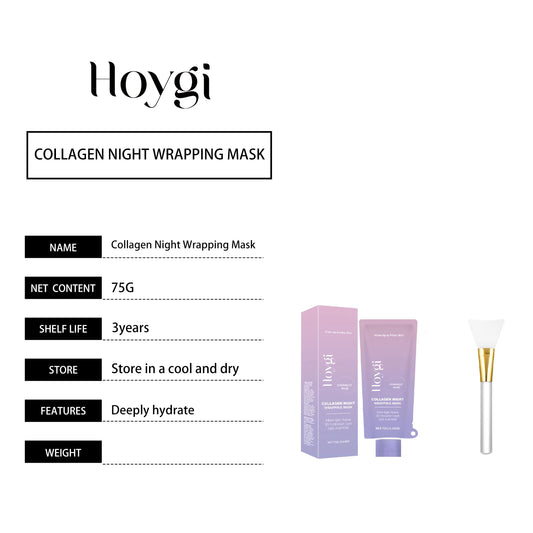 ✨ Hydrolyzed Collagen Overnight Facial Mask – Peel-Off Hydrating & Firming Care 🔷 ماسك ليلي للوجه بالكولاجين المتحلل – مرطب ومشد للبشرة مع تأثير تقشير لطيف