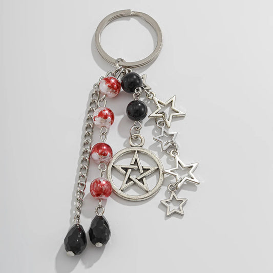 Y2K Flower, Star, Bow & Strawberry Pendant Keychain – Acrylic Bag & Pants Chain Accessory for Girls & Students | سلسلة مفاتيح Y2K بتعليقات زهر، نجمة، فيونكة وفراولة – إكسسوار أكريليك عصري للحقائب والبناطيل