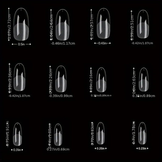 120-Piece Full Cover Press-On Nail Tips – Stiletto, Almond, Square & Coffin Shapes | طقم 120 طرف أظافر صناعية جاهزة – أشكال ستيلتو، لوزي، سكوير وكوفن للتجميل المنزلي