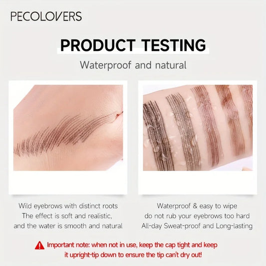 قلم وشم حواجب ضد الماء بأطراف رباعية – 6 ألوان طبيعية | Waterproof 4-Tip Eyebrow Tattoo Pen – 6 Natural Colors