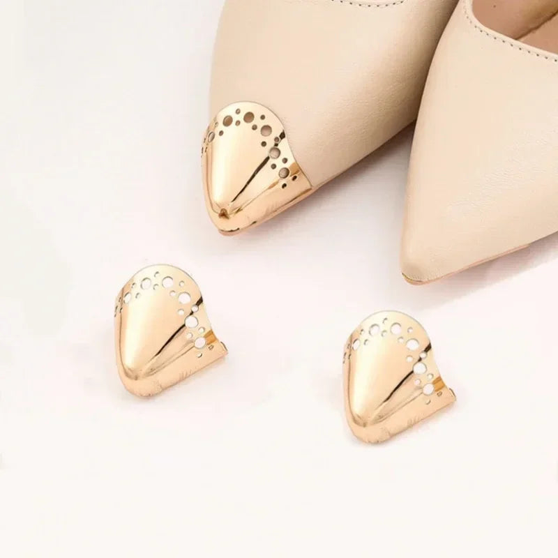 Women’s High Heel & Flat Shoe Metal Toe Cap – Leather Tip Protector Accessory Against Kicks & Wear | غطاء معدني لحماية مقدمة الحذاء النسائي – واقٍ للجلد ضد الخدوش والاحتكاك للكعب العالي والأحذية المسطحة