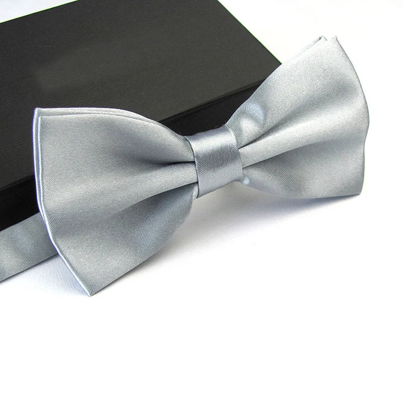 Men’s Classic Satin Bowtie – Adjustable Clip-On Plaid Bow Tie for Weddings & Formal Events | بابيون رجالي كلاسيكي ساتان – قابل للتعديل بتصميم مربعات أنيق للمناسبات الرسمية والحفلات