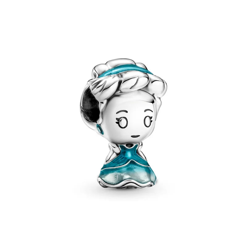 925 Sterling Silver Disney Bead Charm – Mickey, Minnie & Stitch DIY Bracelet Accessory | خرزة فضية أصلية 925 بتصميم ديزني – ميكي، ميني، وستيتش لسوار DIY نسائي أنيق