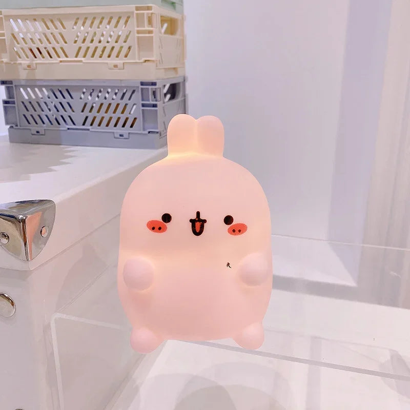 Rabbit LED Night Light – Wireless Bedside Atmosphere Lamp for Bedroom & Floor Decor | مصباح أرنب ليلي LED بدون توصيل – ديكور أنيق ومضيء لطاولة السرير وغرف النوم
