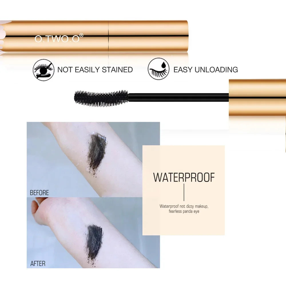 3D Lengthening Black Mascara – Long-Wearing Gold Tube Eyelash Extension Effect | ماسكارا ثلاثية الأبعاد لتطويل الرموش – أنبوب ذهبي أنيق وتأثير تمديد فوري للرموش