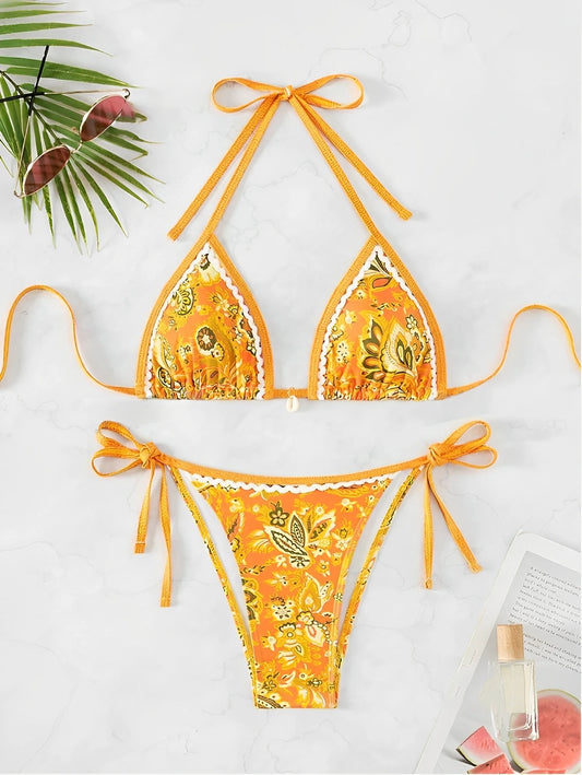 👙 2025 Classic Halter String Bikini Set – Minimalist Summer Swimwear | بكيني مثلث كلاسيكي نسائي 2025 – حمالات رفيعة وتصميم بسيط لصيف جذّاب