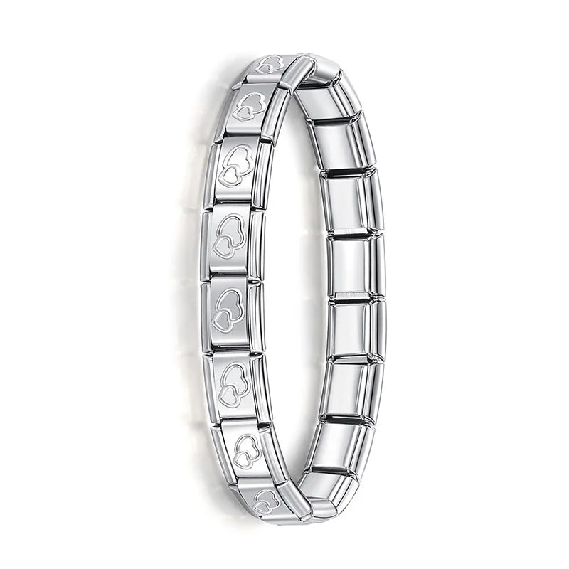 ✨ Hapiship Italian Elastic Charm Bracelet – 9mm Stainless Steel Fashion Bangle 🔷 سوار تشارم مرن إيطالي للنساء من هابي شيب – عرض 9 ملم ستانلس ستيل أنيق