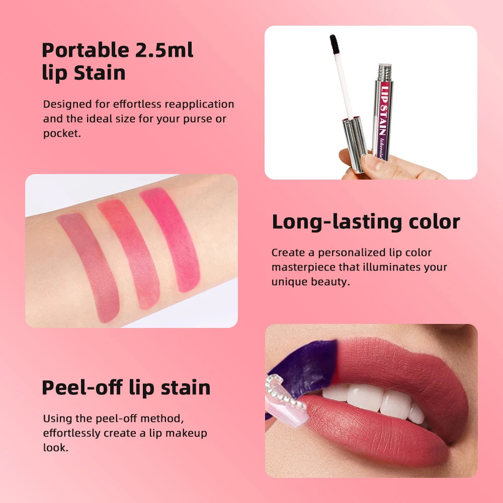 ✨ Long-Lasting Korean Peel-Off Lip Tint – Waterproof Matte Lip Ink 🔷 تينت شفايف كوري قابل للتقشير – لون شفاه مطفي يدوم طويلاً ومقاوم للماء