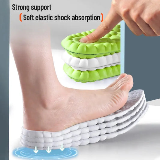 🦶 4D Shock Absorption Breathable Sport Insoles – Comfort Cushions for Men & Women | نعل رياضي داخلي بتقنية 4D – امتصاص صدمات وراحة للقدم – للرجال والنساء