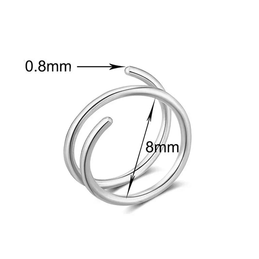 1pc Double Layers Stainless Steel Nose Ring Studs for Women, 20G Hoops Twist Cartilage Tragus Septum Piercings Body Jewelry