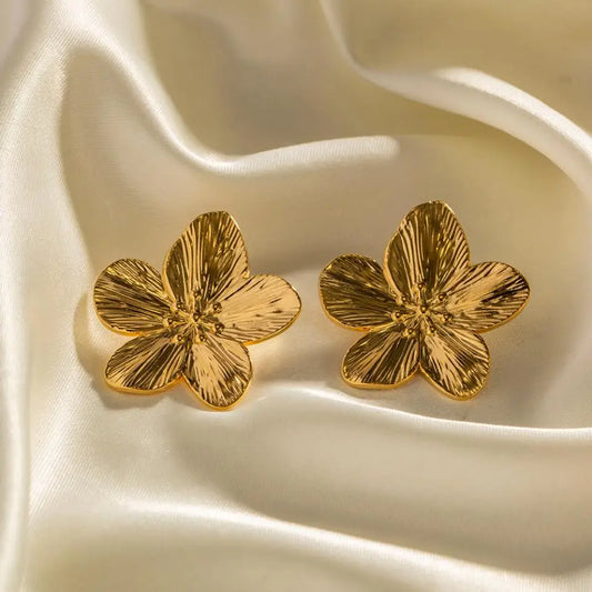 ✨ 18K Gold Plated Butterfly Stud Earrings – Waterproof Stainless Steel Charm Jewelry 🔷 أقراط ستد فراشة مطلية بالذهب عيار 18 – إكسسوار مقاوم للماء عالي الجودة من الستانلس ستيل