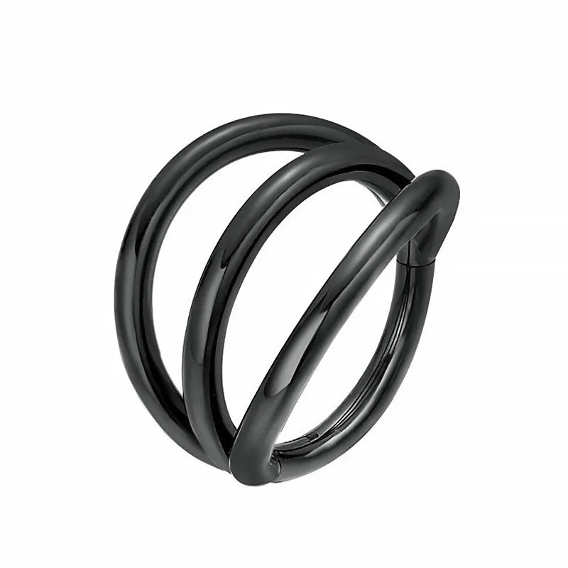 16G Double Hoop Nose & Cartilage Ring – Open Stacked Septum Piercing for Women & Men | حلق مزدوج للأنف والغضروف بقياس 16G – تصميم مفتوح وعصري مناسب للنساء والرجال