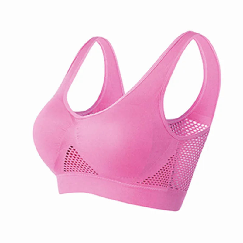 ✨ Seamless Breathable Sports Bra – Removable Padded Fitness Top for Women 🔷 حمالة صدر رياضية ناعمة وقابلة للتنفس – مبطنة قابلة للإزالة للرياضة والجيم للسيدات