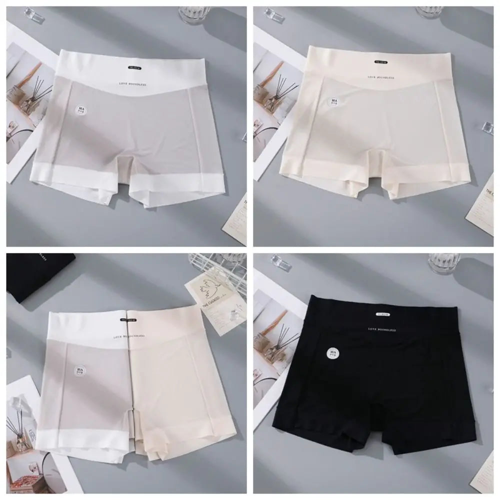 Women’s Thin Ice Silk Panties – Simple Large Size Briefs with Cotton Crotch & Anti-Glare Design | شورت نسائي بسيط من الآيس سيلك – ببطانة قطنية ومقاسات كبيرة