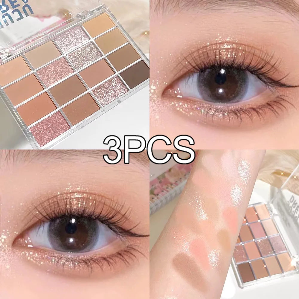 🎨 Love 16-Color Eyeshadow Palette – Matte & Pearlescent Earthy Shades | لوحة ظلال عيون 16 لون من Love – مطفي ولامع بدرجات ترابية ناعمة
