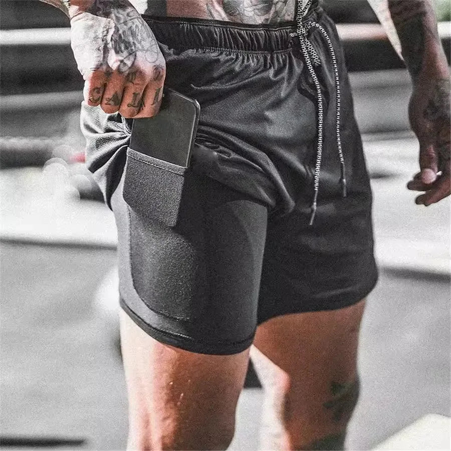 🩳 Men's Camouflage Mesh Running Shorts – Multi-Pocket Fitness & Beachwear | شورت رجالي رياضي بطبعة التمويه – شبكي وخفيف بجيوب متعددة للجيم والشاطئ