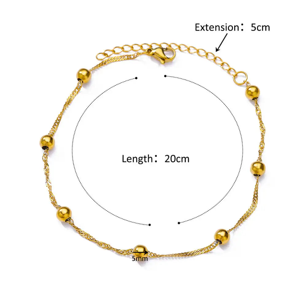 ✨ Ocean Animal Anklet – Gold Stainless Steel Beach Foot Jewelry 🔷 خلخال بسلسلة حيوانات البحر – ستانلس ستيل ذهبي لإطلالة صيفية أنيقة للنساء