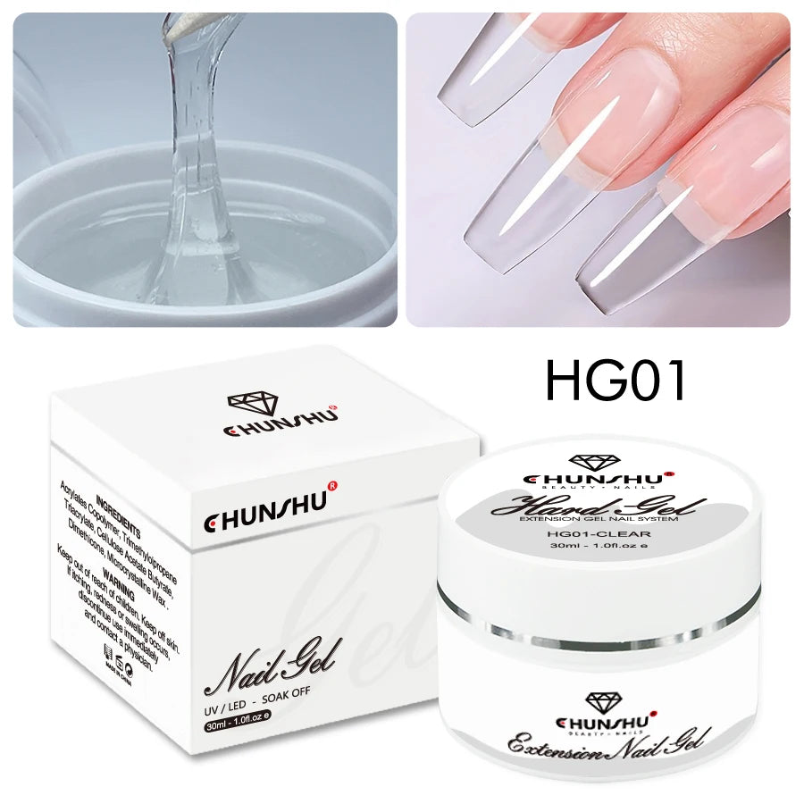 ✨ 30ML Milky White Hard Builder Gel – Self-Leveling Nail Extension Gel 🔷 جل بناء أظافر صلب بلون أبيض حليبي – 30 مل، للتمديد والتقوية بتقنية التسوية الذاتية