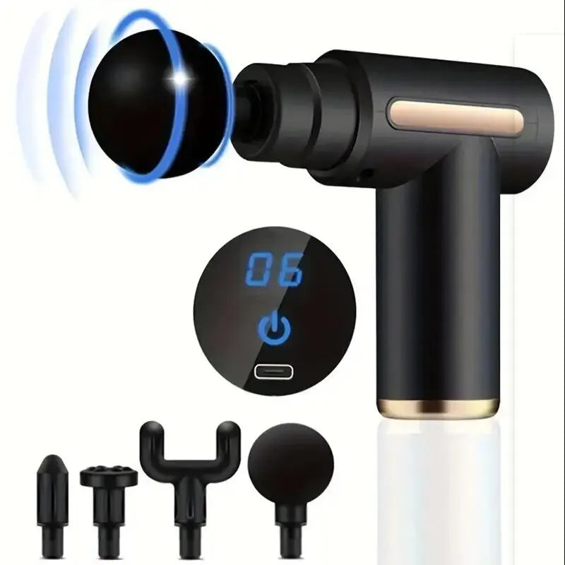 Mini Portable Muscle Massage Gun – Deep Tissue Handheld Percussion Massager for Back, Neck, and Legs | مسدس تدليك عضلات محمول ميني – للتدليك العميق لليد والظهر والرقبة والساقين