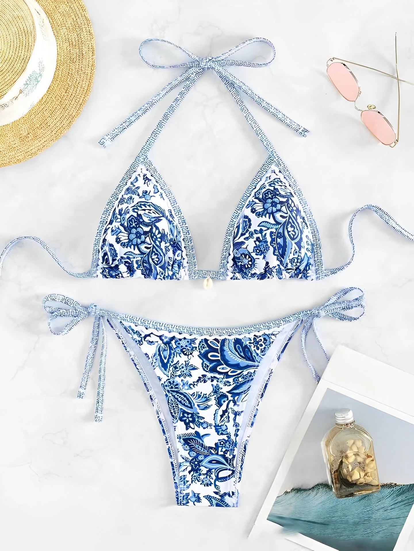 👙 2025 Classic Halter String Bikini Set – Minimalist Summer Swimwear | بكيني مثلث كلاسيكي نسائي 2025 – حمالات رفيعة وتصميم بسيط لصيف جذّاب
