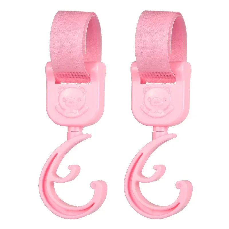 🪝 360° Rotating Baby Stroller Hooks – Universal Organizer Hangers for Pram & Cart | خطاف دوّار 360° لعربات الأطفال – لتعليق الشنط وتوفير المساحة