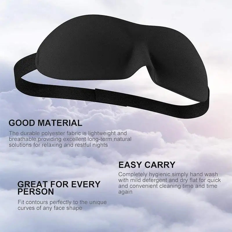 3D Contoured Sleep Eye Mask – Light-Blocking Molded Night Blindfold for Men & Women | قناع نوم مريح 3D بغطاء محدب – لحجب الضوء بالكامل للرجال والنساء
