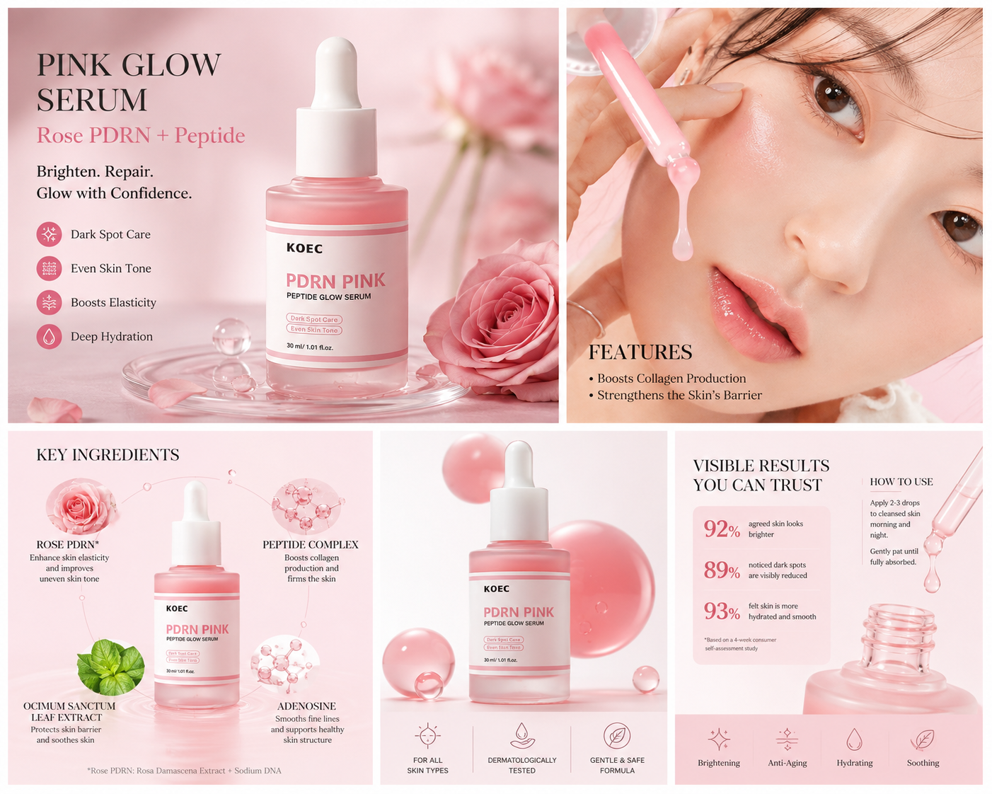 Goodbye Dark Spots – Pink PDRN Glow Serum 30ml | Brightening & Anti-Aging Solution