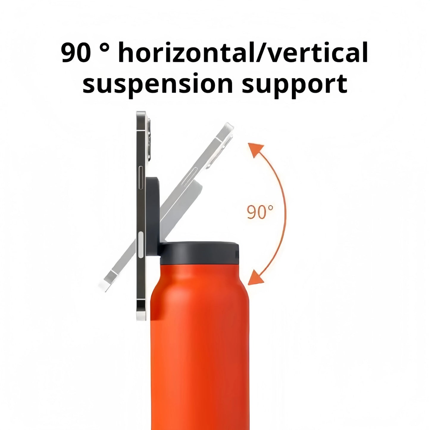 Magnetic Phone Holder Insulated Sports Water Bottle – 24oz