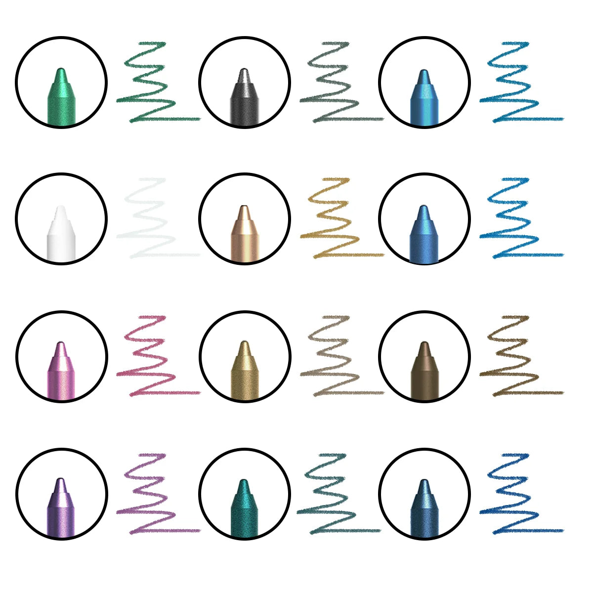 12 Colors Glitter & Shimmer Eyeliner Stick Set -2026