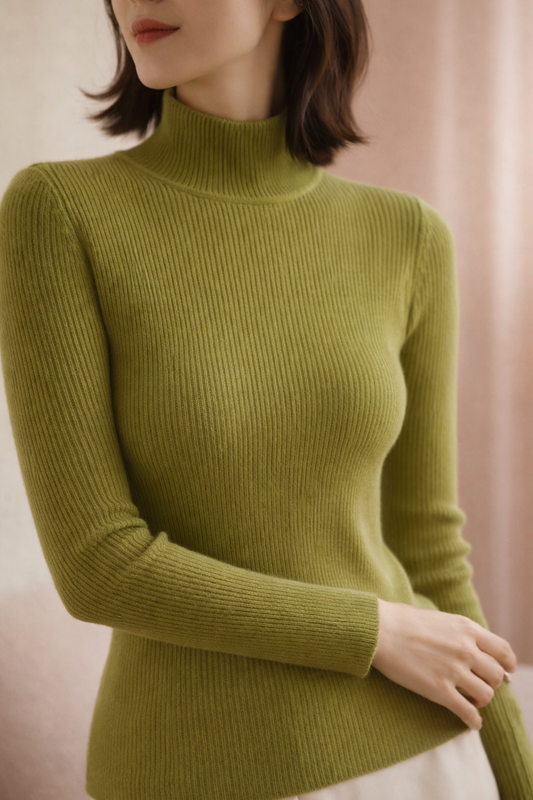 Women’s Ribbed High-Neck Knit Top