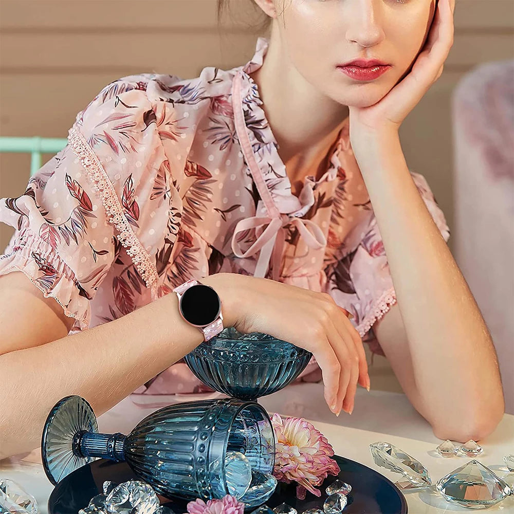 20mm Floral Transparent Soft Silicone Band for Samsung Galaxy Watch (6/5/4 &amp; Classic)