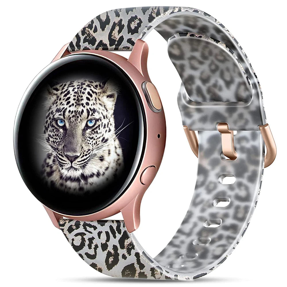 20mm Floral Transparent Soft Silicone Band for Samsung Galaxy Watch (6/5/4 &amp; Classic)